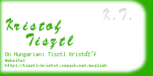 kristof tisztl business card